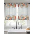 thumbnail image 2 of Colorful Shell Sheer Curtains 45 Inch Long 2 Panels, Ocean Coral Summer Beach Retro Light Filtering Rod Pocket Curtains, Sheer Voile Drapes for Living Room Bedroom, 52"x45", 2 of 8