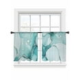 thumbnail image 6 of Turquoise Marble Sheer Curtains for Living Room Bedroom Nature Marble Crack Country Retro Sheer Curtains 54 Inch Long 2 Panels Set Light Filtering Curtain Window Treatments Drapes for Dining Room, 6 of 6