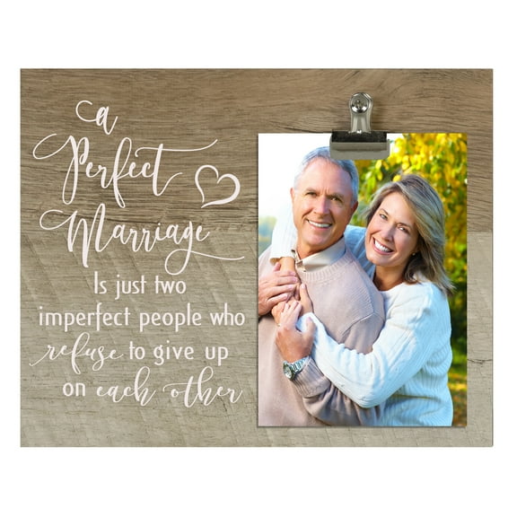 Lifesong Milestones Inspirational Wedding Anniversay Clip Photo Frame Barnwood 8x10in - A Perfect Marriage