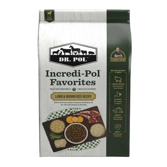 Dr. Pol Incredi-Pol Favorites Lamb and Brown Rice Recipe Dog Food - 6lb