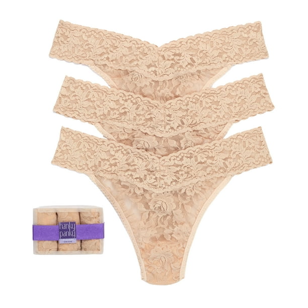 Hanky Panky - Hanky Panky Womens Signature Lace Original Rise Thong 3-Pack Style-48113PK