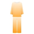 thumbnail image 5 of Puntoco Traje De Manga Larga + Pantalones Con Cuello Redondo Y Estampado Degradado A La Moda De Otoño Para Mujer Amarillo Xxl, 5 of 5
