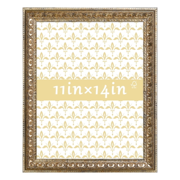 11x14 Picture Frame - Silver Vintage Ornate Wall or Tabletop Photo Frame