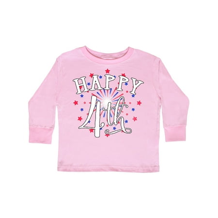 

Inktastic Happy 4th- Fourth of July firework Gift Toddler Boy or Toddler Girl Long Sleeve T-Shirt