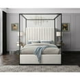 thumbnail image 4 of Meridian Furniture Jax Solid Wood and Velvet Queen Bed in Cream, 4 of 5