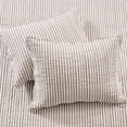 thumbnail image 5 of Levtex Home Martha Stripe Taupe Reversible Full / Queen Quilt Set (88x92in) with 2 Pillow Shams (26x20in) - Stripe Bedding - Taupe, White - Cotton Queen Size Quilt Bedding Set - Scalloped Edge, 5 of 8
