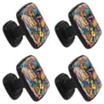 thumbnail image 2 of 4 Pcs Square Cabinet Handle Drawer Pulls Musical Instrument Knobs with Screws Furniture Office Cabinet Knob Decoration, 2 of 7