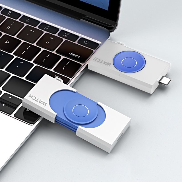 Cargador inalámbrico USB Tipo-C Cargador de interfaz dual para Apple Watch 8 7 (Blanco)