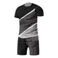 thumbnail image 2 of Vedolay Workout Short Sets Mens Short Sets 2 Piece Summer Shirt and Shorts Set,Gray L, 2 of 3