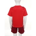 thumbnail image 4 of Sholeno Kids Boys Football Training Uniform Soccer Jersey Short Sleeve Shirts with Drawstring Mesh Red XXS, 4 of 7