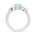 thumbnail image 2 of Angara Natural 0.9 Ct. Aquamarine with Diamond Heart Ring in 14K White Gold for Women (Ring Size: 11.5), 2 of 8