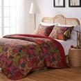 thumbnail image 2 of Greenland Home Fashions Jewel Kantha-Stitched Boho Red 100% Cotton Quilt Set, 2-Piece Twin-XL, 2 of 9