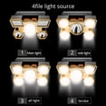 thumbnail image 1 of Lámpara Advertencia a prueba de agua 5LED Linterna 4 Gear 350lm Camping Head Torch (Oro), 1 of 6