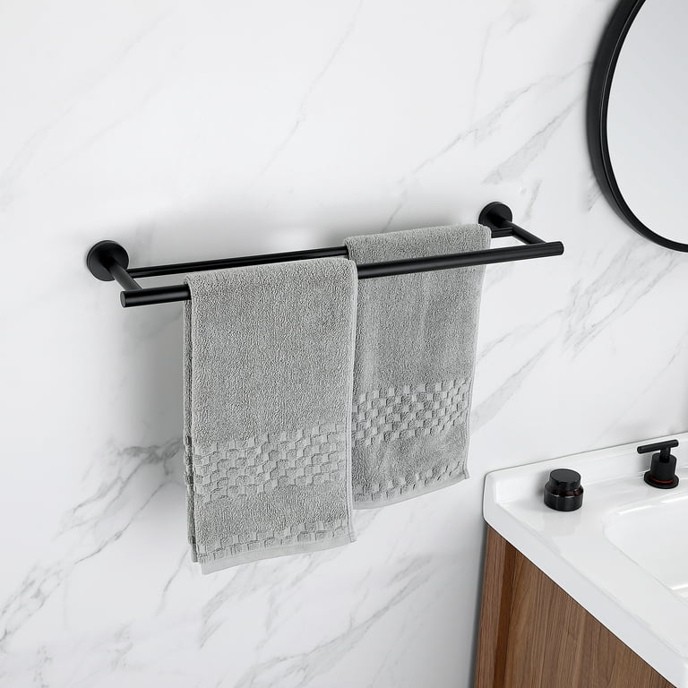 Double Bath Towel Bar Holder Bathroom Towel Hanger Rail Wall