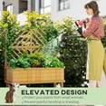 thumbnail image 6 of Outsunny Raised Garden Bed with Trellis for Climbing Plants, Wood Planter with Legs, Drainage Holes & Filter, Natural Wood, 6 of 9