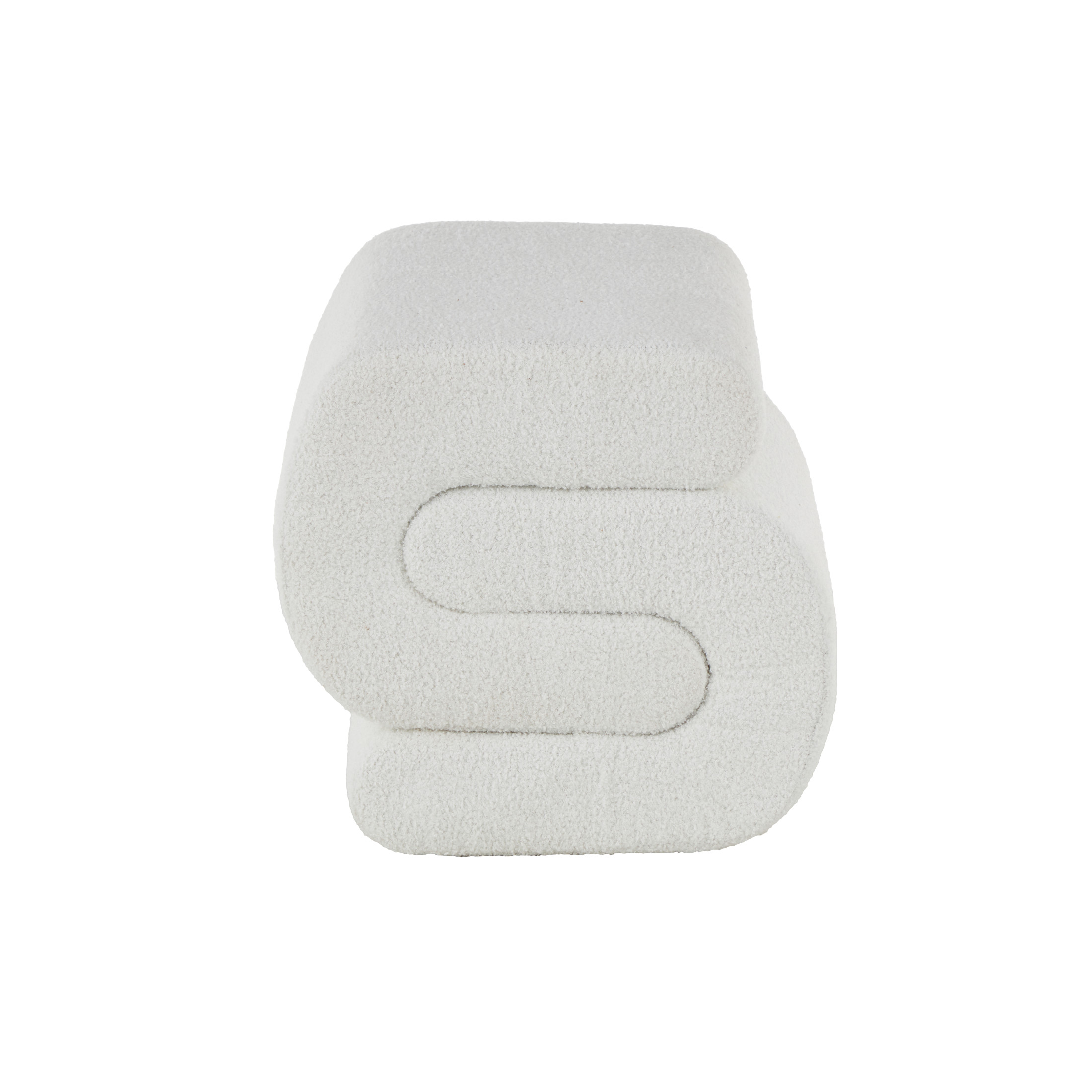 DecMode 20" x 19" White Polyester S- Shaped Ottoman with Connected Arches, 1-Piece