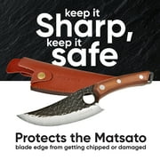 Matsato® Perfect Kitchen Knife & Premium Leather Sheath - 11 in Japanese Chef Knife for Cooking and Knife Case