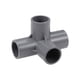 thumbnail image 1 of Conector de tubo en ángulo de 4 vías, grado de mobiliario, accesorios de esquina en forma de T de 1/2 pulgada, color gris, 10 piezas, 1 of 3