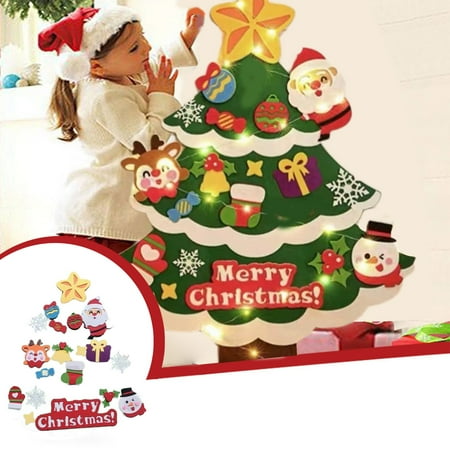 

Qinghuai Christmas Gifts Clearance Toys New Luminous Cloth Christmas Tree Christmas Decorations for Children DIY Cloth Christmas Tree Christmas Toys for Family Children and Friend As Gifts