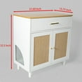 thumbnail image 3 of Hidden Litter Box Furniture, Cat Litter Box Enclosure with Scratch Board, Wooden Enclosed Cat Litter Cabinet Storage 32.5 x 31.69 x 15.75 Inches, White, 3 of 11
