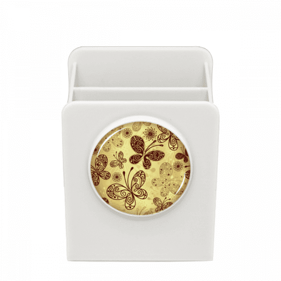 Yellow Wallpaper Desk Pencil Holder Cup Pen Organizer