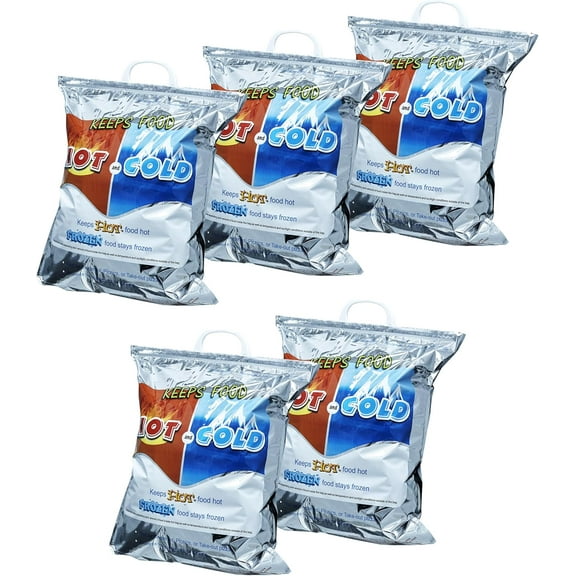 Superio Hot and Cold Insulated Bags for Food Delivery, Grocery Shopping Bags, Food Storage for Hot and Frozen Food for Travel, Disposable Cooler Bag, Reinforced Thermal Lunch Bag (5, 16"x19.25")