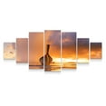 thumbnail image 3 of Startonight Large Canvas Wall Art Beach - A Boat at Sunset - Huge Framed Modern Set of 7 Panels 40 x 95 Inches, 3 of 5