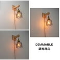 thumbnail image 4 of FSLiving Boho Style Wooden Handle Wall Sconce Adjustable Height Hanging Light with 8.2ft Plug-in UL Brown Twisted Cord, Dimmable Farmhouse Wall Mounted Lighting Fixtures for Home Decor - 2 Lights, 4 of 8