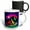 Multicolor, variant on 3drose, Colorful Tent, Night, Mountains, Moon, Mystery. Happy Camper Gift, 11oz Two-tone Blue Mug