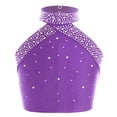 thumbnail image 1 of Yeahdor Kids Girls Halter Sleeveless Cross Back Jazz Vest Shirt Sparkly Rhinestones Modern Dance Performance Tank Tops Purple 16, 1 of 5