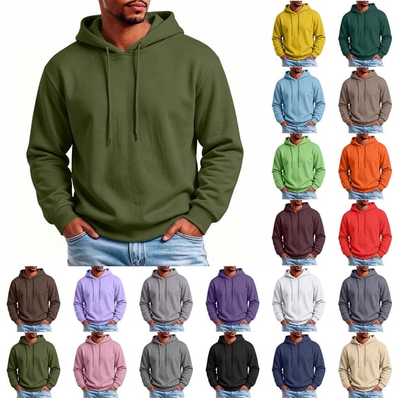 Mens Sports Hoodies Fall Winter Fleece Drawstring Oversized Sweatshirts Drawstring Athletic Tops Vintage Lightweight Warm