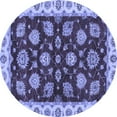 thumbnail image 1 of Ahgly Company Machine Washable Indoor Round Oriental Blue Traditional Area Rugs, 8' Round, 1 of 4