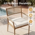 thumbnail image 5 of Dayalane Outdoor Dining Chairs Set of 4, Rope Rattan Patio Chairs with Cushions & Armrests, Weather-Resistant Metal Frame for Patio, Balcony/Bistro, Beige, 5 of 10
