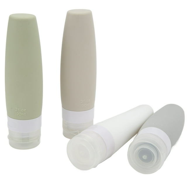 Squeezable Travel Containers Set, 90ml Capacity Leakproof Silicone Travel Bottle Food Grade Silicone 4 Colors For Travelling For Household