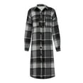 thumbnail image 6 of Xdegoge Plaid Jackets for Women Knee Length Long Sleeve Button Up Flannel Shirt Jacket Trendy Dressy Casual Shackets Streetwear, 6 of 6