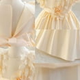 thumbnail image 5 of Baby Girls Flower Wedding Dress Toddler Birthday Party Pageant Baptism Christening Tutu Gown Bowknot Dress Beige 4-5 Years, 5 of 5