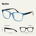 thumbnail image 2 of OPULIZE LEO Reading Glasses - 4-Pack - Large Rectangular Frame - Blue, Purple, Grey, Clear - Mens Womens - Spring Hinges - RRRR55-357C - +3.00, 2 of 6
