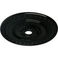 thumbnail image 3 of 29 1/2"OD x 3 5/8"ID x 1 5/8"P Sunflower Ceiling Medallion (Fits Canopies up to 5 5/8"), Hand-Painted Black Pearl, 3 of 5