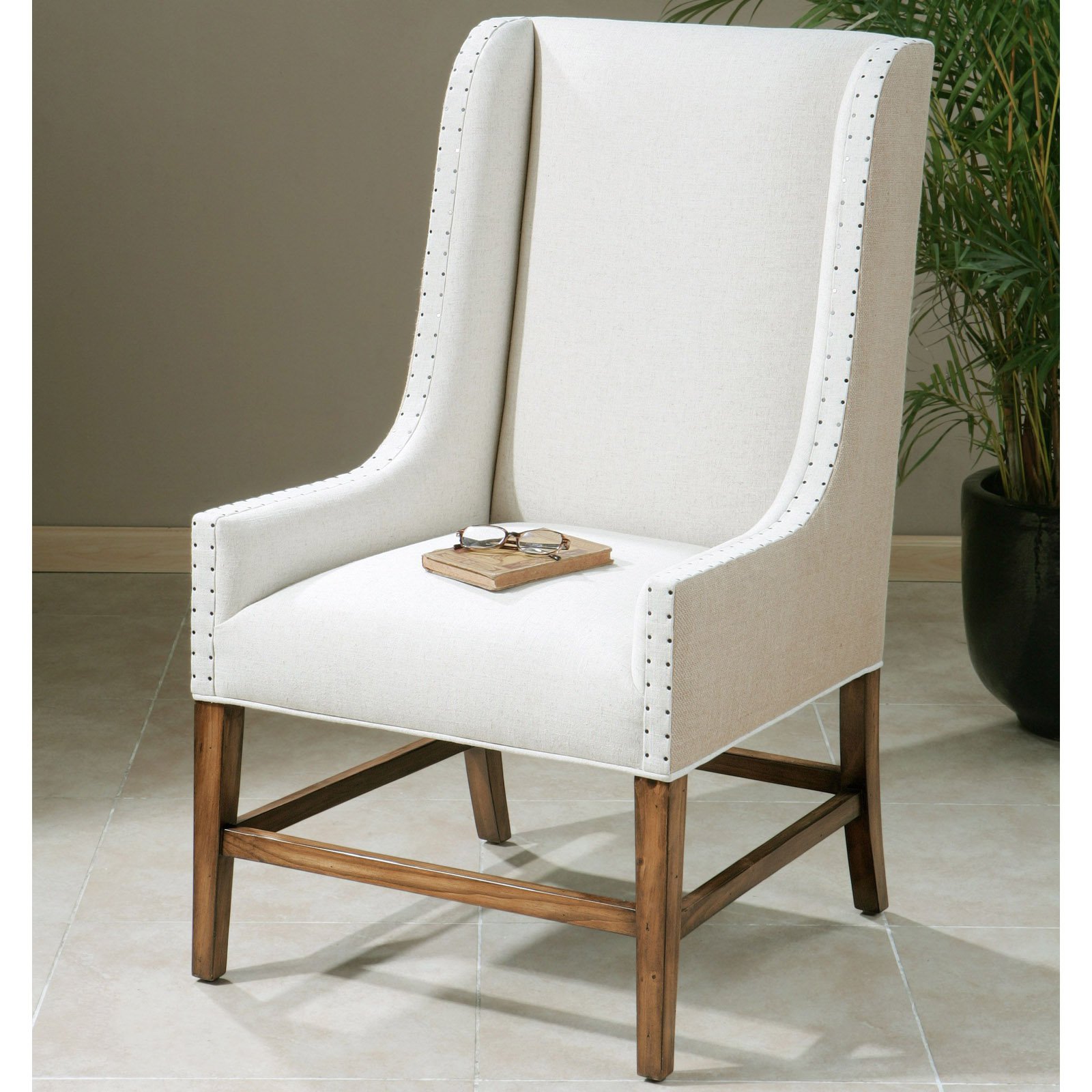 Uttermost Dalma Linen Wingback Accent Chair