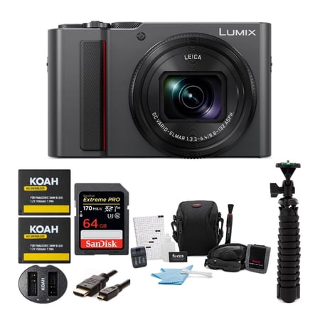 UPC: 0657379036125 | Panasonic LUMIX ZS200 4K Digital Camera (Silver) with 64GB Accessory Bundle