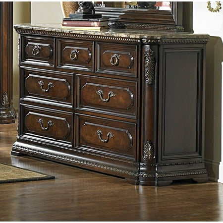 Homelegance Spanish Bay 68 Inch Dresser In Dark Brown Cherry