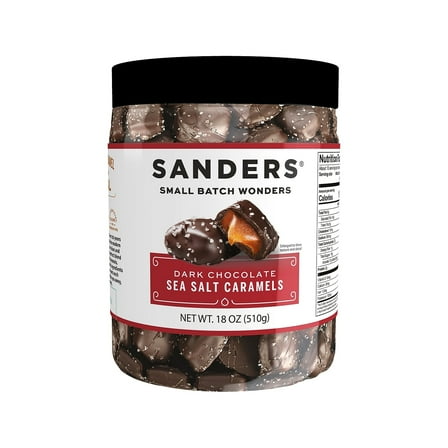 Sanders® Small Batch Wonders Dark Chocolate Sea Salt Caramels, 18 oz Tub