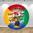 thumbnail image 3 of Fondo de fotografía circular para fiesta de cumpleaños de Paw Patrol, tema de cachorros, baby shower para niños, pancarta de fotos circular, 3 of 4