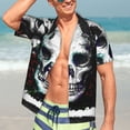 thumbnail image 7 of Sigee Watercolor Skull for Men’s Casual Beach Summer Shirts Funky Hawaiian Shirt for Men Hawaiian Shirts,X-Large, 7 of 7