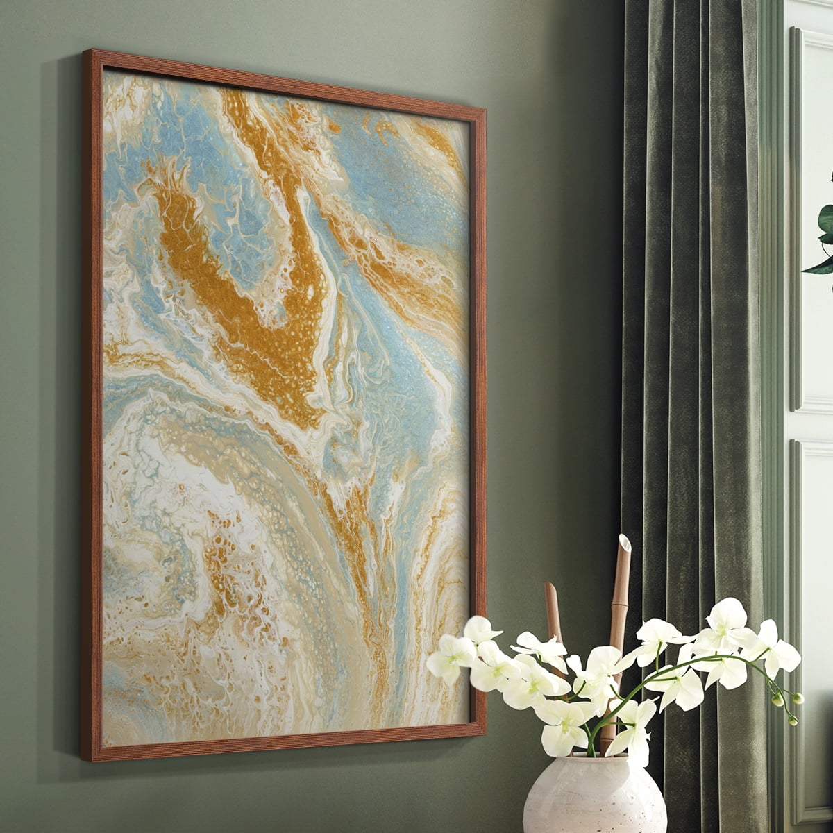 C41 Framed Print in Brown Solid Wood Framed Print No Nail Hanging