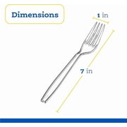 PLASTICPRO Disposable Plastic Forks Heavyweight Utensils Silverware, Clear, Pack of 100