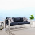 thumbnail image 5 of Lounge Sofa, Aluminum, Metal, Steel, Silver Blue Navy, Modern Contemporary Urban Design, Outdoor Patio Balcony Cafe Bistro Garden Furniture Hotel Hospitality, 5 of 10