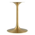 thumbnail image 3 of Maklaine 28" Round Faux Marble & Metal Dining Table in Gold and White, 3 of 7