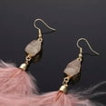 thumbnail image 6 of K-KED Women Ostrich Feather Earrings Long Tassel Dangle Drop Earrings Delicate Jewelry Bohemian-White, 6 of 8