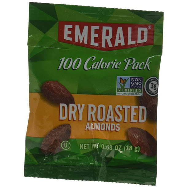 Emerald Nuts, Dry Roasted Almonds 100 Calorie Pack, 7Count ...